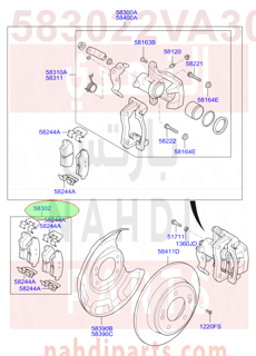 583022VA30,PAD KIT-REAR DISC BRAKE,3XA30 قماش خلفي