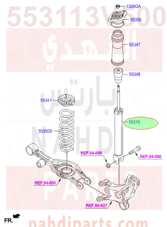 553113V500,SHOCK ABSORBER ASSY-REAR,3V010 مساعد خلفي