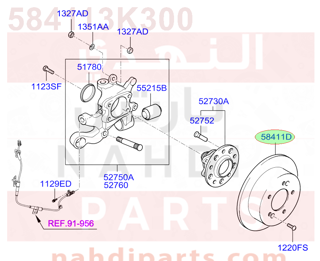 584113K300,DISC-REAR BRAKE,هوب