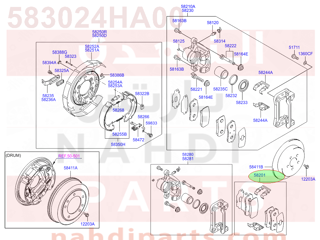 583024HA00,PAD KIT-REAR DISC BRAKE,3JA51-3JA00 قماش خلفي