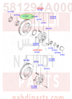 581294A000,DISC-FRONT BRAKE,هوب امامي