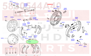 5830544A40,SHOE & LINING KIT-RR BRAKE,قماش  خلفي