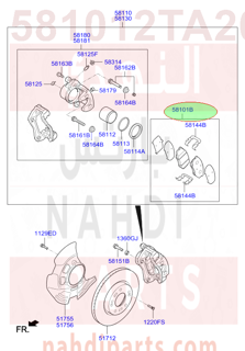 581012TA20,PAD KIT-FRONT DISC BRAKE,قماش امامي