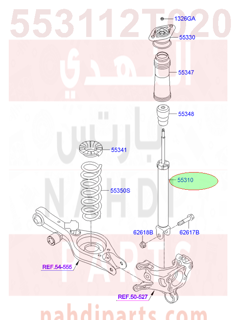 553112T020,SHOCK ABSORBER ASSY-REAR,2S011 مساعد خلفي