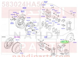 583024HA50,PAD KIT-REAR DISC BRAKE,3JA51 قماش خلفي