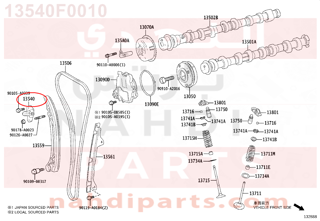 13540F0010,TENSIONER ASSY, CHAIN, NO.1,شداد جنزيز مكينه - بلف شداد جنزير