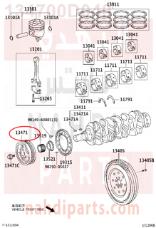 134700D040,PULLEY, CRANKSHAFT,بكرة،