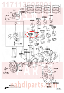 117113605001,BEARING, CRANKSHAFT,سبيكة مكينة 