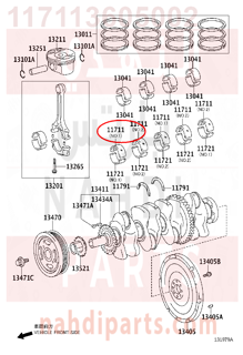 117113605002,BEARING, CRANKSHAFT,سبيكة مكينة 