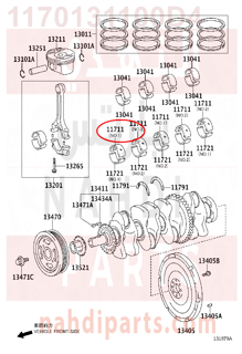 1170131100D4,BEARING, CRANKSHAFT,سبيكة مكينة 