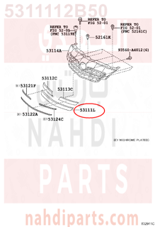 5311112B50,GRILLE SUB-ASSY, RADIATOR, CENTER,شبك امامى 