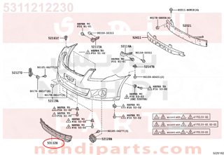 5311212230,GRILLE, RADIATOR, LOWER NO.1,شبك صدام أمامي