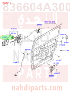 836604A300,HANDLE ASSY-REAR DOOR OUTSIDE,RH,N/A
