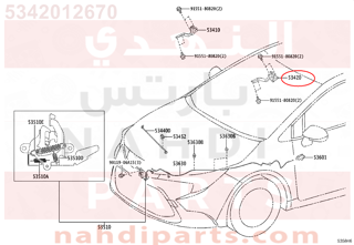 5342012670,HINGE ASSY, HOOD, LH,مفصلة كبوت يسار