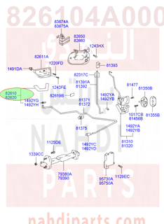 826104A000LK,HANDLE ASSY-DOOR INSIDE,LH,يد باب داخلي يسار