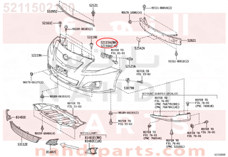 5211502160,SUPPORT, FRONT BUMPER SIDE, RH,قاعدة صدام امامى يمين