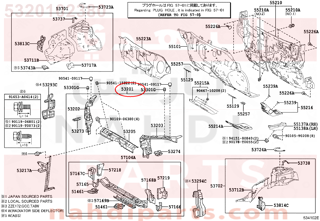 5320102380,SUPPORT SUB-ASSY, RADIATOR,صاجة واجهة  - قاعده اللديتر وقفل الكبوت