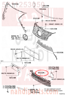 5211253050,GRILLE, RADIATOR, LOWER,شبك 