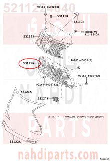 5211224040,GRILLE, RADIATOR, LOWER,شبك 