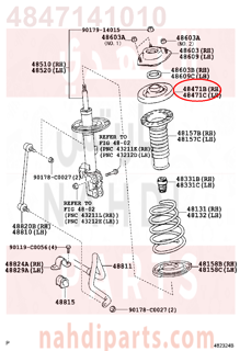 4847141010,SEAT, FRONT COIL SPRING, UPPER RH,قاعدة ياي امامى فوق 