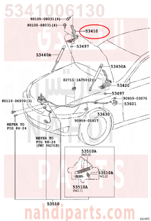 5341006130,HINGE ASSY, HOOD, RH,مفصلة كبوت يمين