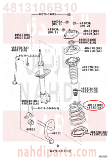 4813106B10,SPRING, FRONT COIL, RH,سستة 