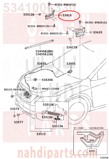 5341006330,HINGE ASSY, HOOD, RH,مفصلة كبوت يمين