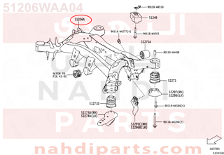 51206WAA04,MEMBER SUB-ASSY, REAR SUSPENSION,كمر خلفى 