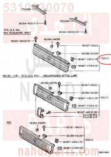 5310030070,GRILLE, RADIATOR,شبك أمامي - شبك كبوت