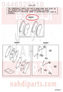 0446528210,PAD KIT, DISC BRAKE, FRONT,قماش فرامل أمامي