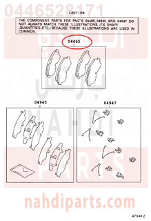 0446528171,PAD KIT, DISC BRAKE, FRONT,قماش فرامل أمامي