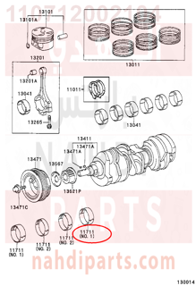 110712002104,BEARING, CRANKSHAFT,سبيكة مكينة 