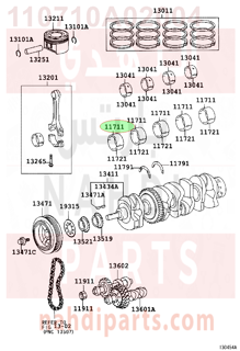 110710A02004,BEARING, CRANKSHAFT,سبيكة مكينة 