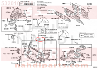 532010K150,SUPPORT SUB-ASSY, RADIATOR,صاجة واجهة  - قاعده اللديتر وقفل الكبوت