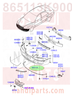 865113K900,COVER-FR BUMPER,صدام امامي