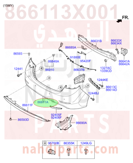 866113X001,COVER-RR BUMPER,صدام خلفي