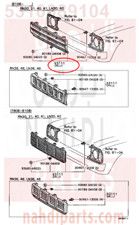 5310089104,GRILLE, RADIATOR,شبك 