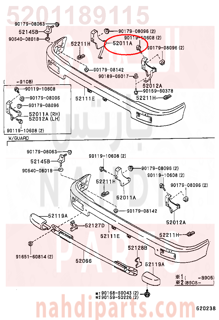 5201189115,ARM SUB-ASSY, FRONT BUMPER, RH,ذراع  