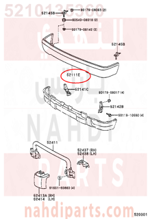 5210135360,BAR, FRONT BUMPER,جلدة 