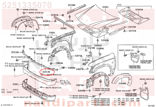 5251335070,FILLER, FRONT BUMPER, LH,صاجة قاعدة 