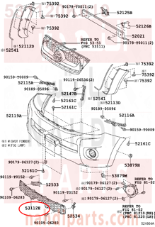 531120K010,GRILLE, RADIATOR, LOWER NO.1,شبك صدام أمامي