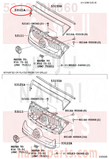 531210K060,MOULDING, RADIATOR GRILLE,زيق شبك