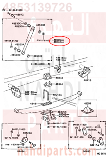 4853139726,ABSORBER ASSY, SHOCK, REAR RH,مساعد خلفى يمين 