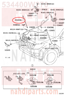 534400W270,SUPPORT ASSY, HOOD, RH,مساعد كبوت 