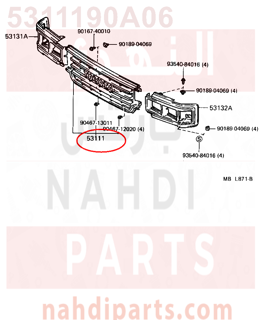 5311190A06,GRILLE, RADIATOR,شبك 
