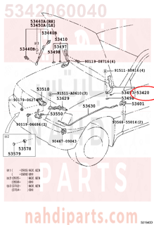 5342060040,HINGE ASSY, HOOD, LH,مفصلة كبوت يسار