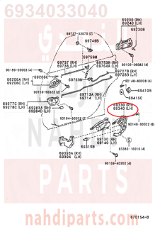 6934033040,LOCK ASSY, REAR DOOR, LH,LOCK   من الباب الخلفي، LH