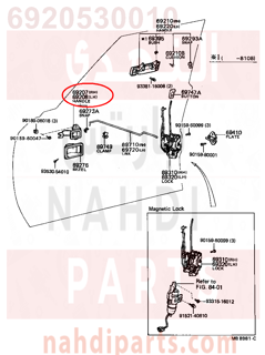 6920530010,HANDLE, REAR DOOR INSIDE, يمين   ,المقبض ، الباب الخلفي بالداخل ، يسار
