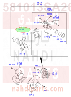 581013SA26,PAD KIT-FRONT DISC BRAKE,قماش امامي