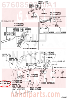 6760850230A1,HANDLE SUB-ASSY, REAR DOOR INSIDE, LH,مقبض باطن الباب الخلفي يسار 